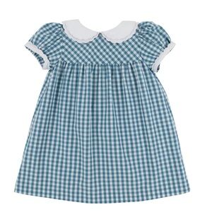 TBBC Holly Day Dress Barnsley Blue Gingham with Worth Avenue White